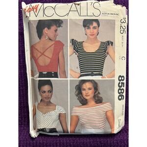 McCalls 8586 Sewing pattern knit top shirt size small